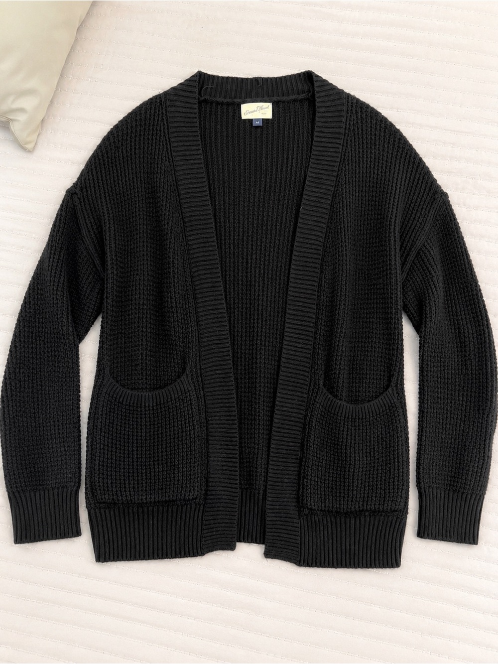 Universal Thread Black Chunky Open-Front Cardigan